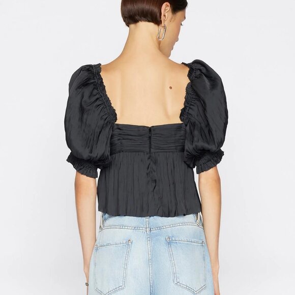 FRAME ! Puff-Sleeve Square Neck Top - Picture 3 of 12